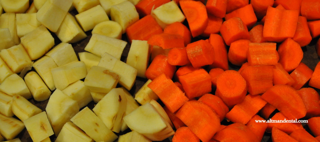 cut carrots and parsnips