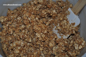 mixing granola