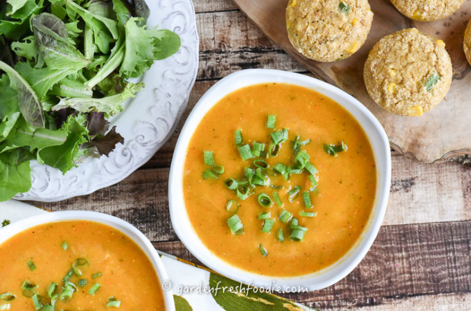 Butternut Squash Soup With Corn Muffins