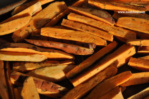 Thyme Sweet Potato Fries before roasting