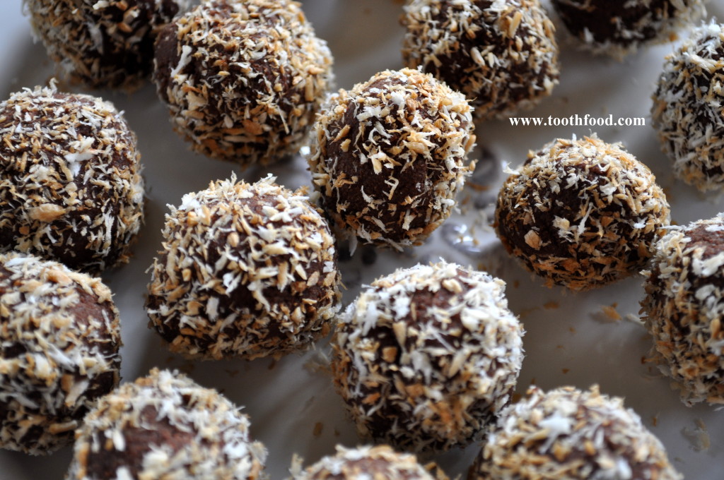Almond Truffles With Toasted Coconut