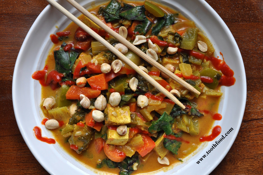 Tofu Curry With Siracha and Peanuts