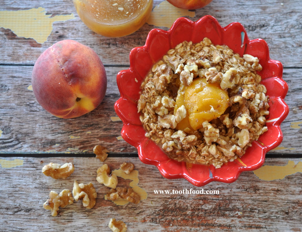 Peach Museli With Walnuts