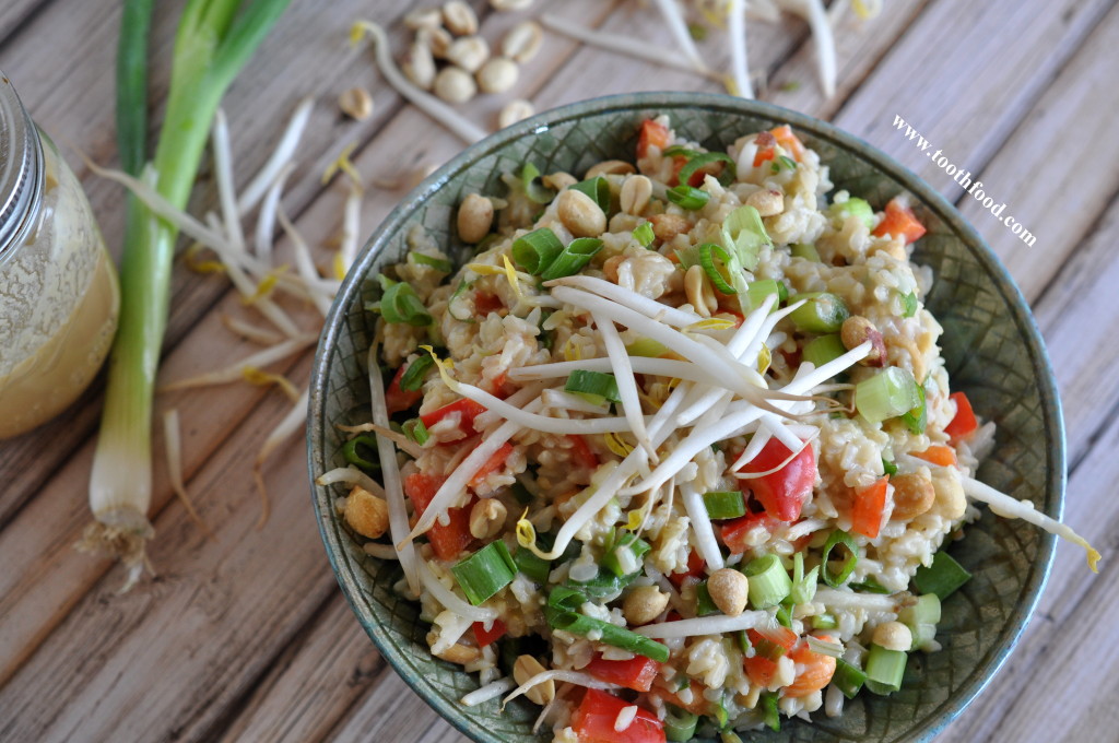 Rice Salad with Miso Ginger Dressing