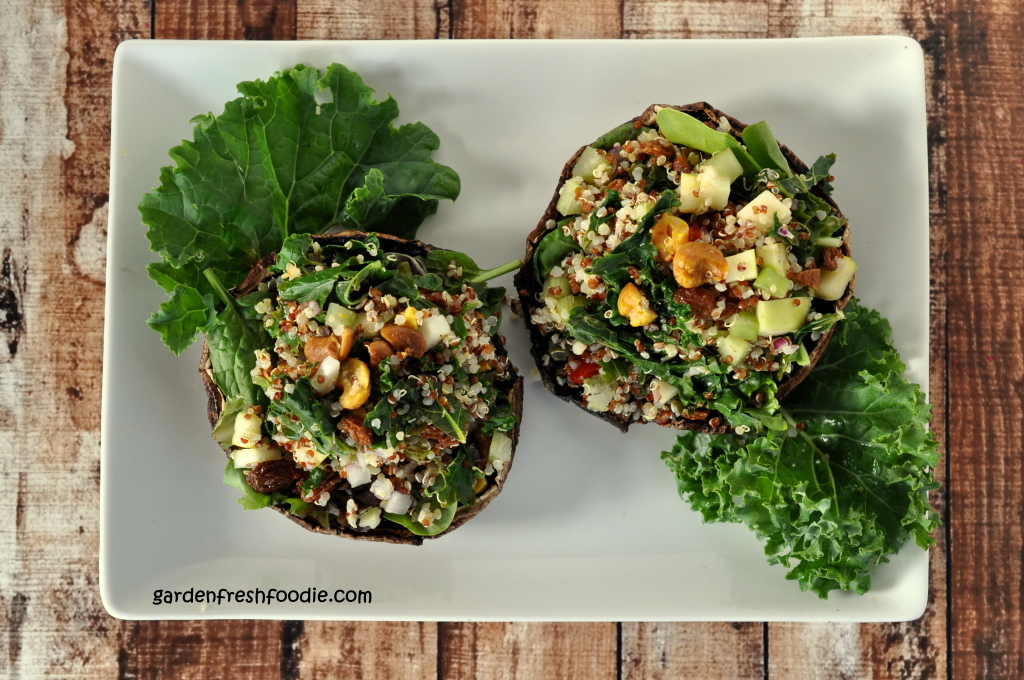 Portabella Mushrooms Topped With Quinoa Confetti Salad