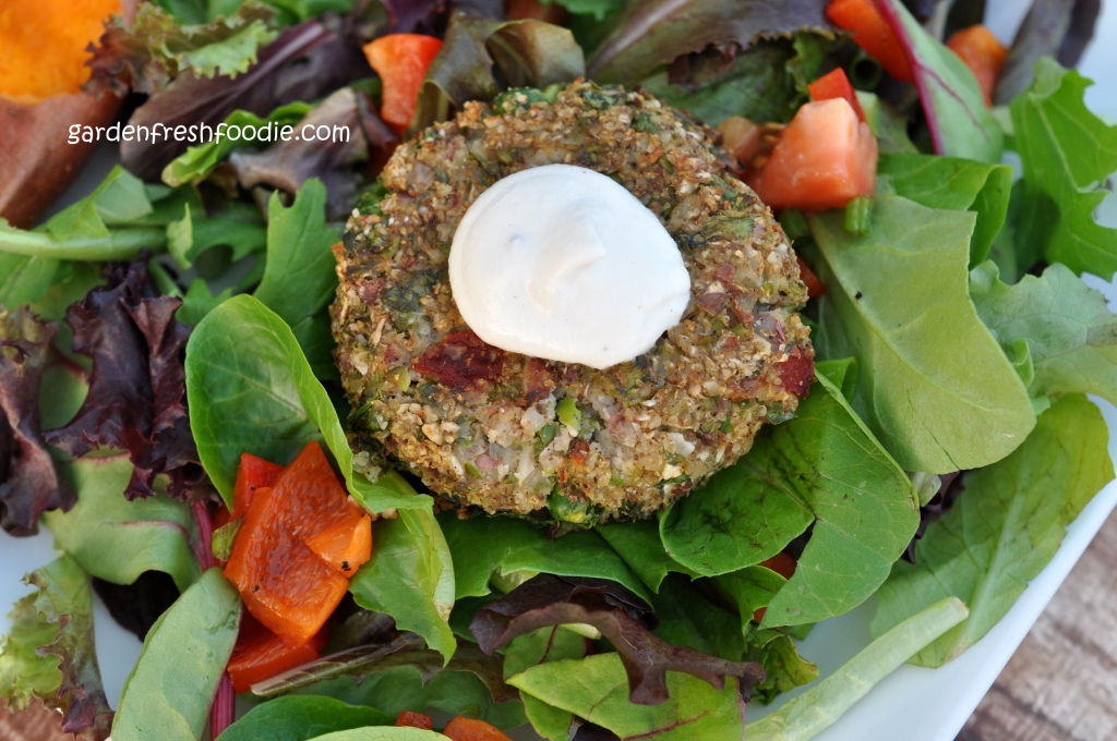 Cauliflower Veggie Burger Salad