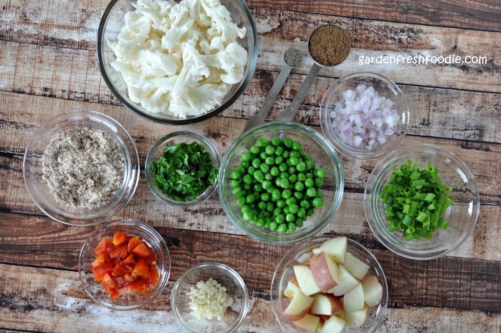 Cauliflower Veggie Burgers Mise En Place