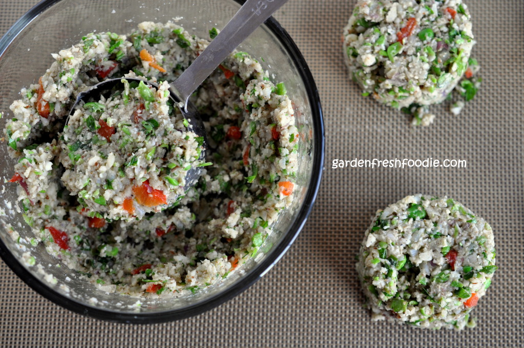 Making Cauliflower Veggie Burgers