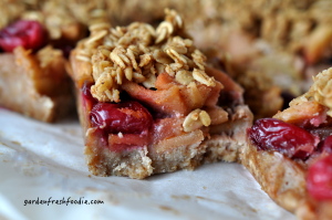 Gluten Free & Plant-Based Apple Cranberry Bar