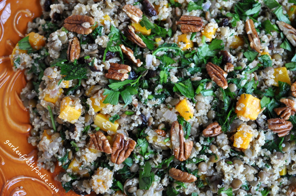 Quinoa and Lentil Salad With Roasted Butternut Squash