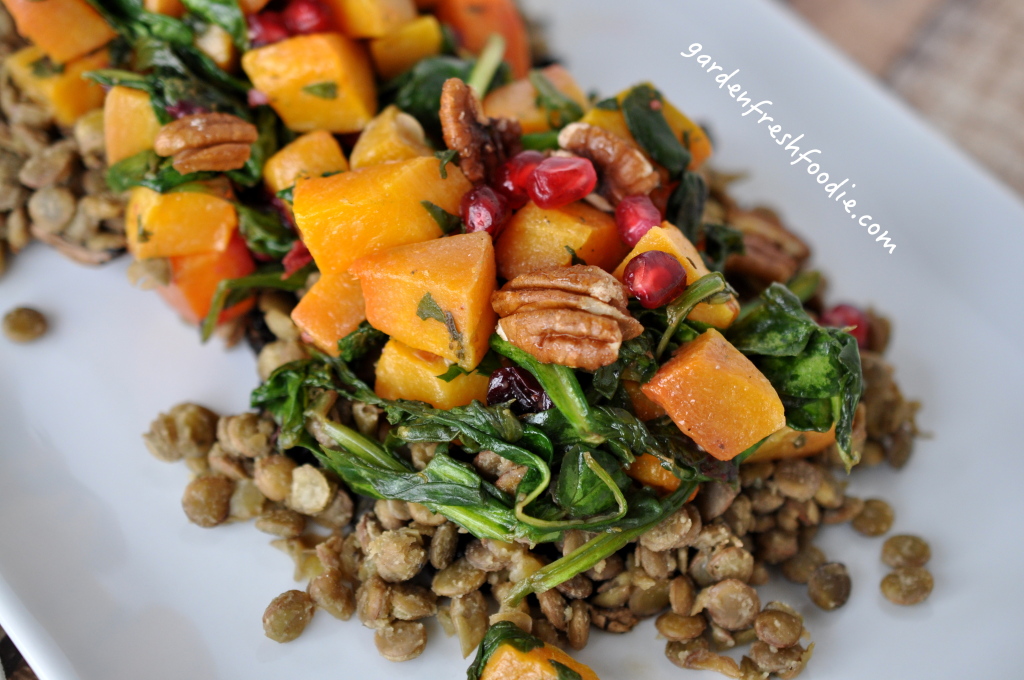 Roasted Butternut Squash and Lentils