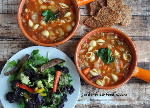 Vegan Pasta Fagioli With Sweet Pepper Crackers