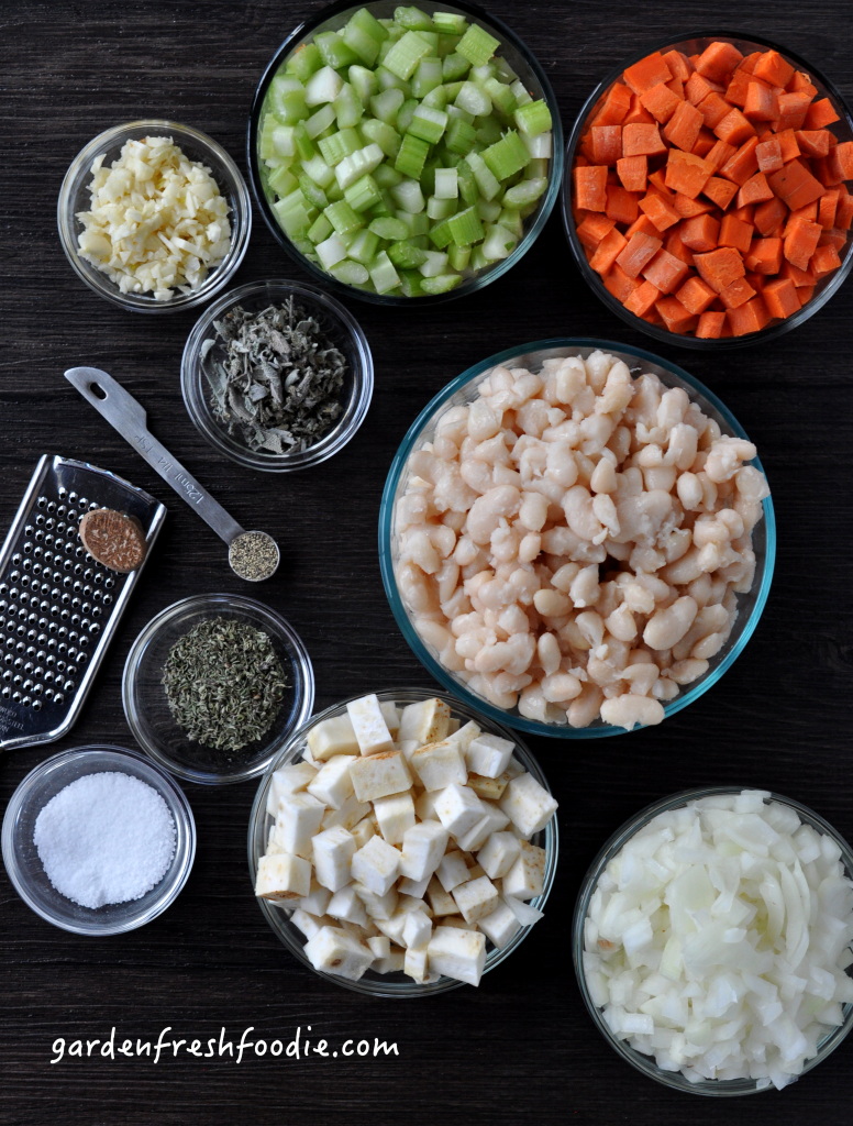 Sage & White Bean Soup Mise En Place