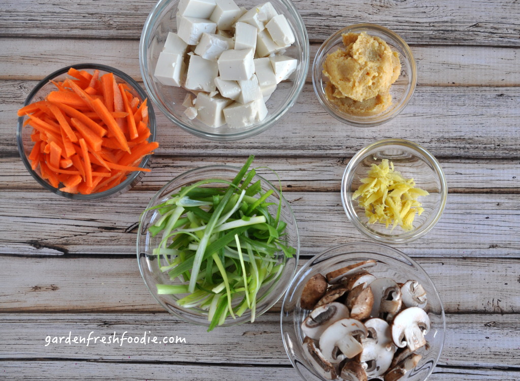Gingered Miso Soup Mise En Place