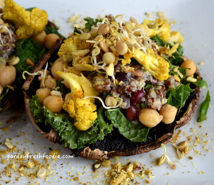 Pomegranate Quinoa On Portobello Mushroom