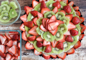 Assembling Raw Fruit Tart