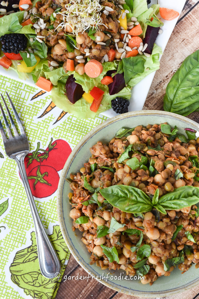 Sun-dried Tomato Lentils With Fresh Greens and Salad