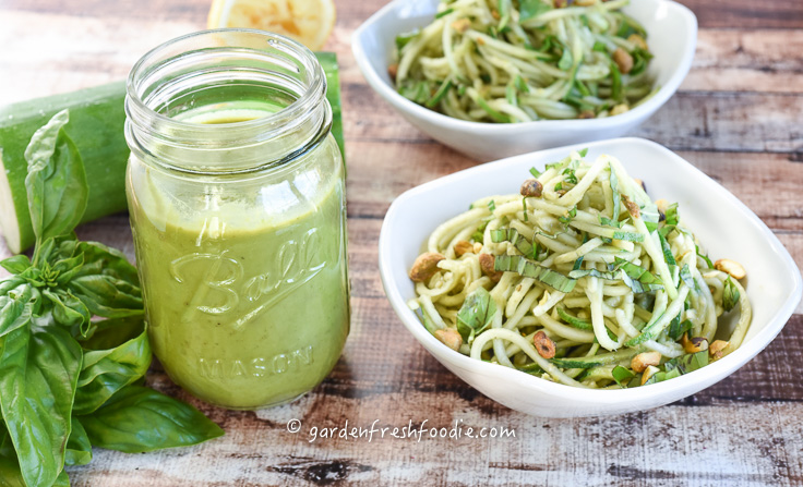 Nut Free Pesto and Fresh Zoodle Bowls