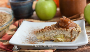 Slice of Apple Pancake Topped With Garden Fresh Applesauce