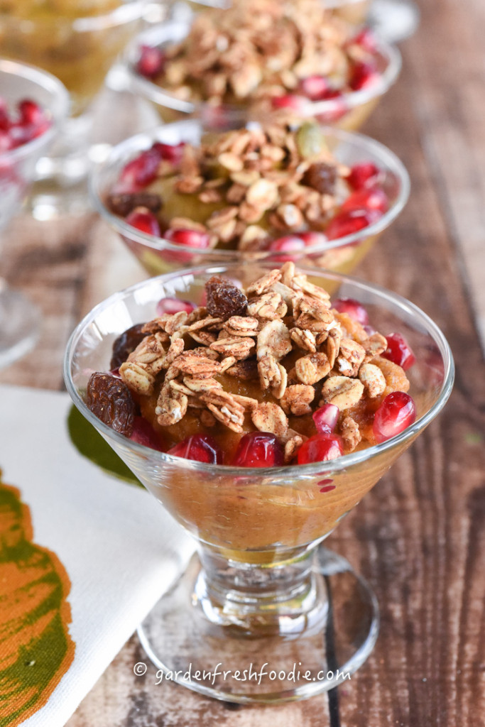 Pumpkin Pudding With Pomegranates and Granola