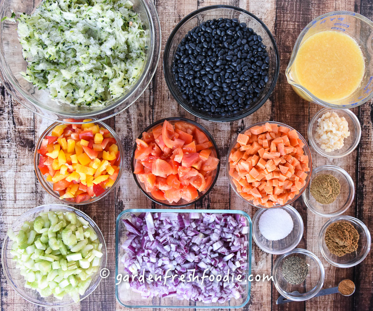 Caribbean Black Bean Soup Mise En Place
