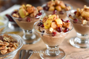 Cinnamon Chia Seed Pudding With Apple & Pomegranate Topping