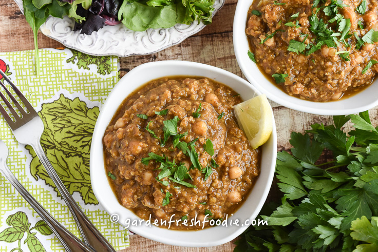 Bowl of Chana Masala Lentils With Millet
