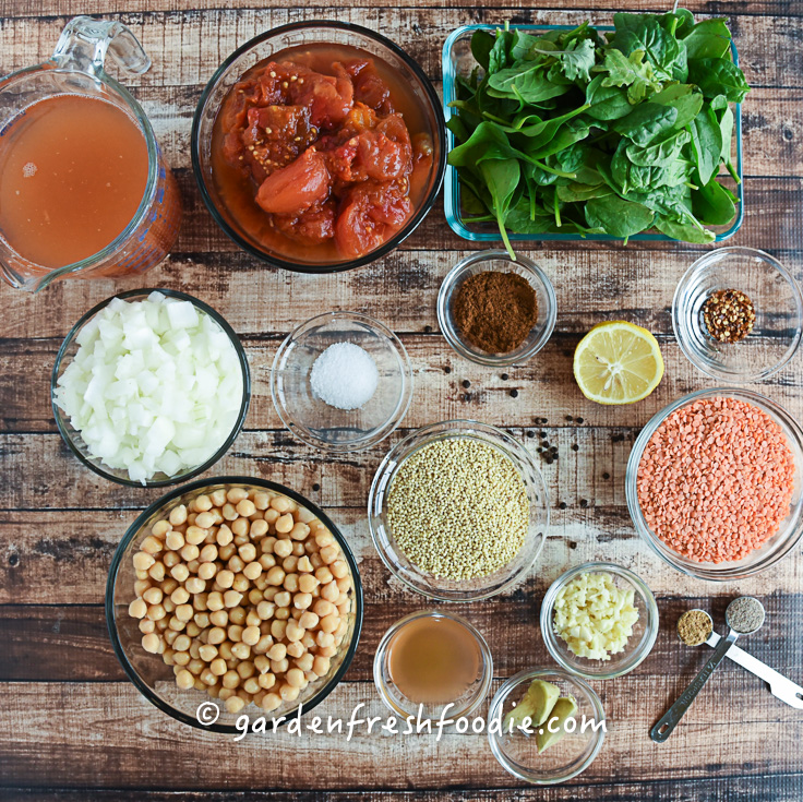 Mise En Place Chana Masala Lentils With Millet