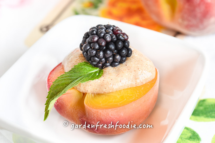 Apple Cider Poached Peach With Whipped Pear Topping