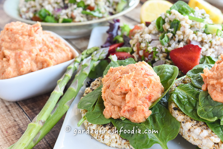 Oil Free Roasted red pepper hummus